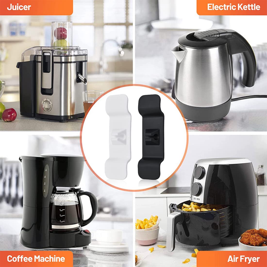 HASTHIP® Cord Organizer for Home Appliance, 2Pcs Self-adhesive Cord Holder Cable Organizer for Home Appliances, Mixer, Blender, Coffee Maker, Pressure Cooker and Air Fryer HASTHIP® Cord Organizer for Home Appliance, 2Pcs Self-adhesive Cord Holder Cable Organizer for Home Appliances, Mixer, Blender, Coffee Maker, Pressure Cooker and Air Fryer